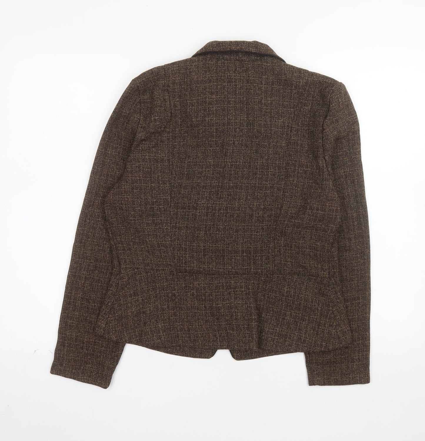 Miss Dorby Women's Brown Tweed Wool Blend Blazer Size 10