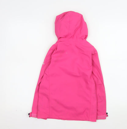 Decathlon Girls Pink 6 Years Hooded Waterproof Full Zip Jacket
