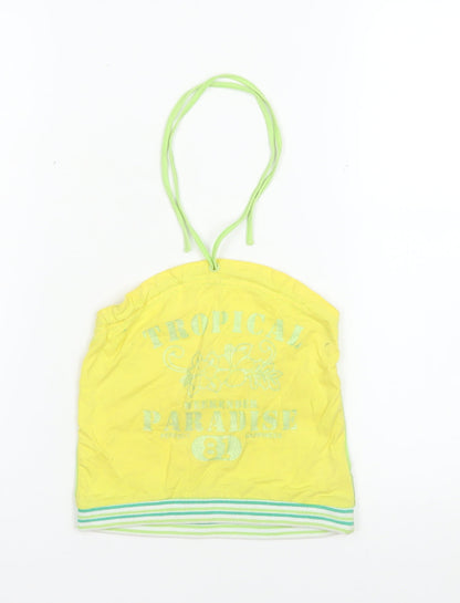 Weekender Kids Yellow Halterneck Tropical Paradise Camisole Top Size M