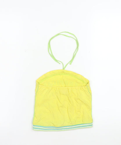 Weekender Kids Yellow Halterneck Tropical Paradise Camisole Top Size M