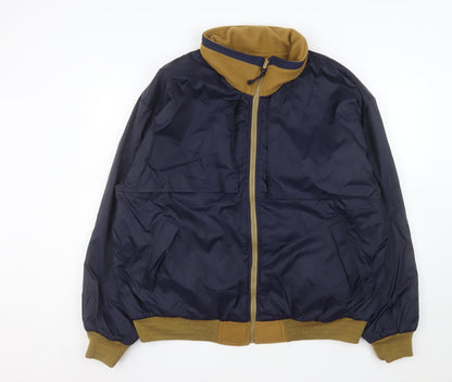 King Louie Men's Blue XL Bomber Jacket Nylon Lined Zip Up