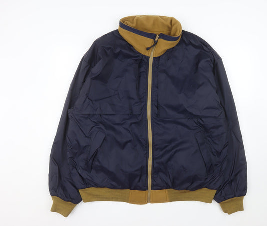 King Louie Men's Blue XL Bomber Jacket Nylon Lined Zip Up