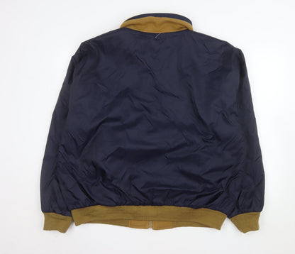 King Louie Men's Blue XL Bomber Jacket Nylon Lined Zip Up