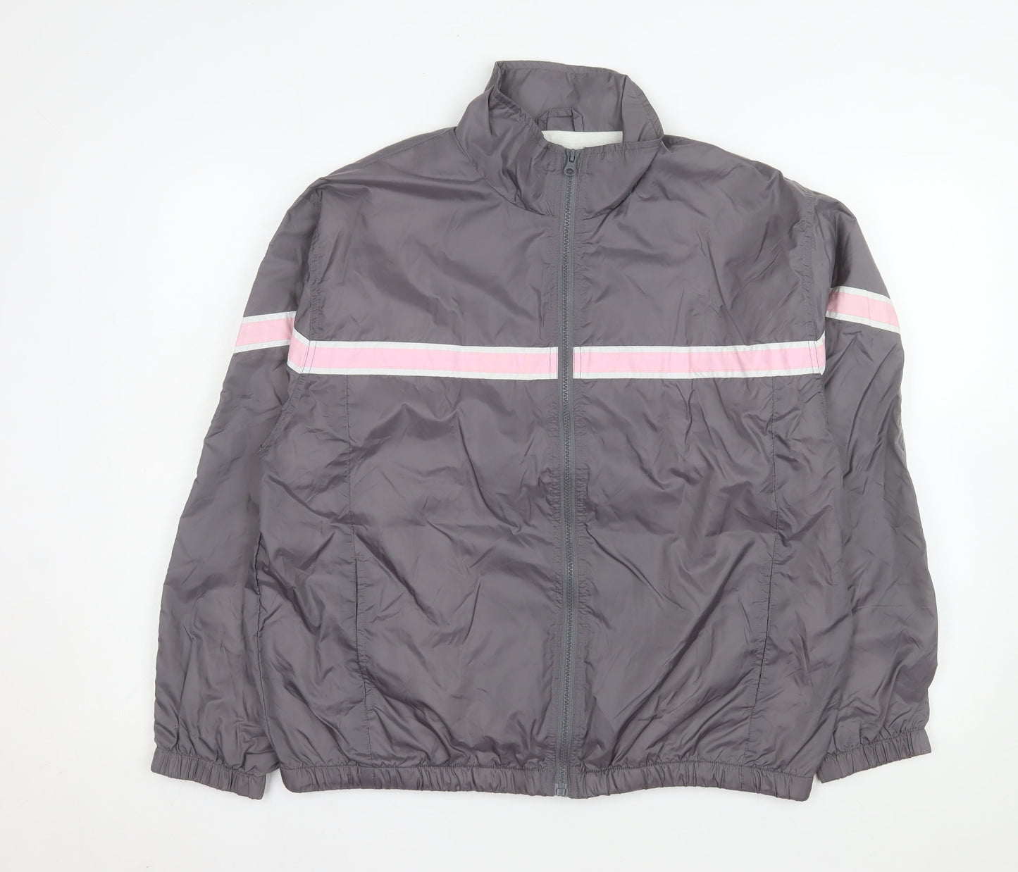 Rebecca Malone Women's Grey Lightweight Windbreaker Jacket L
