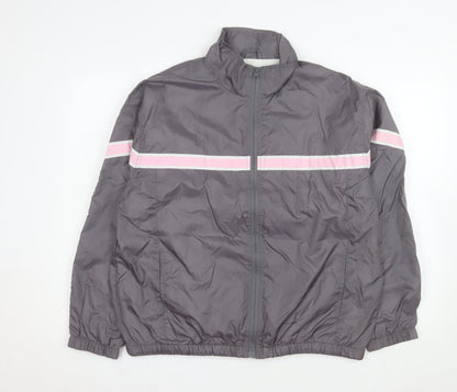 Rebecca Malone Women's Grey Lightweight Windbreaker Jacket L
