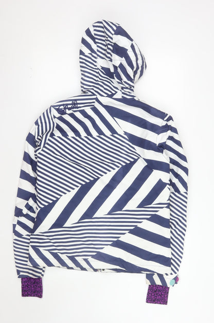 O'Neill Women's Blue Striped Waterproof Ski Jacket Size M