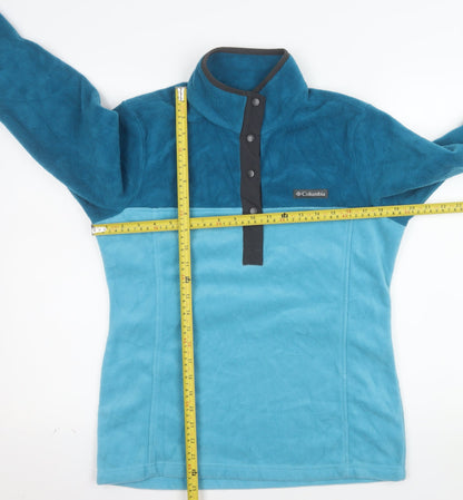 Columbia Womens Blue 1/4 Snap Fleece Pullover Sweatshirt Size S