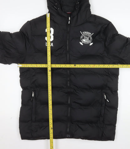 Vinson Polo Club Men's Black Hooded Puffer Jacket Size S