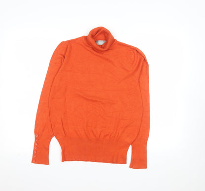 Wallis Women’s Orange Roll Neck Knit Jumper Size 12