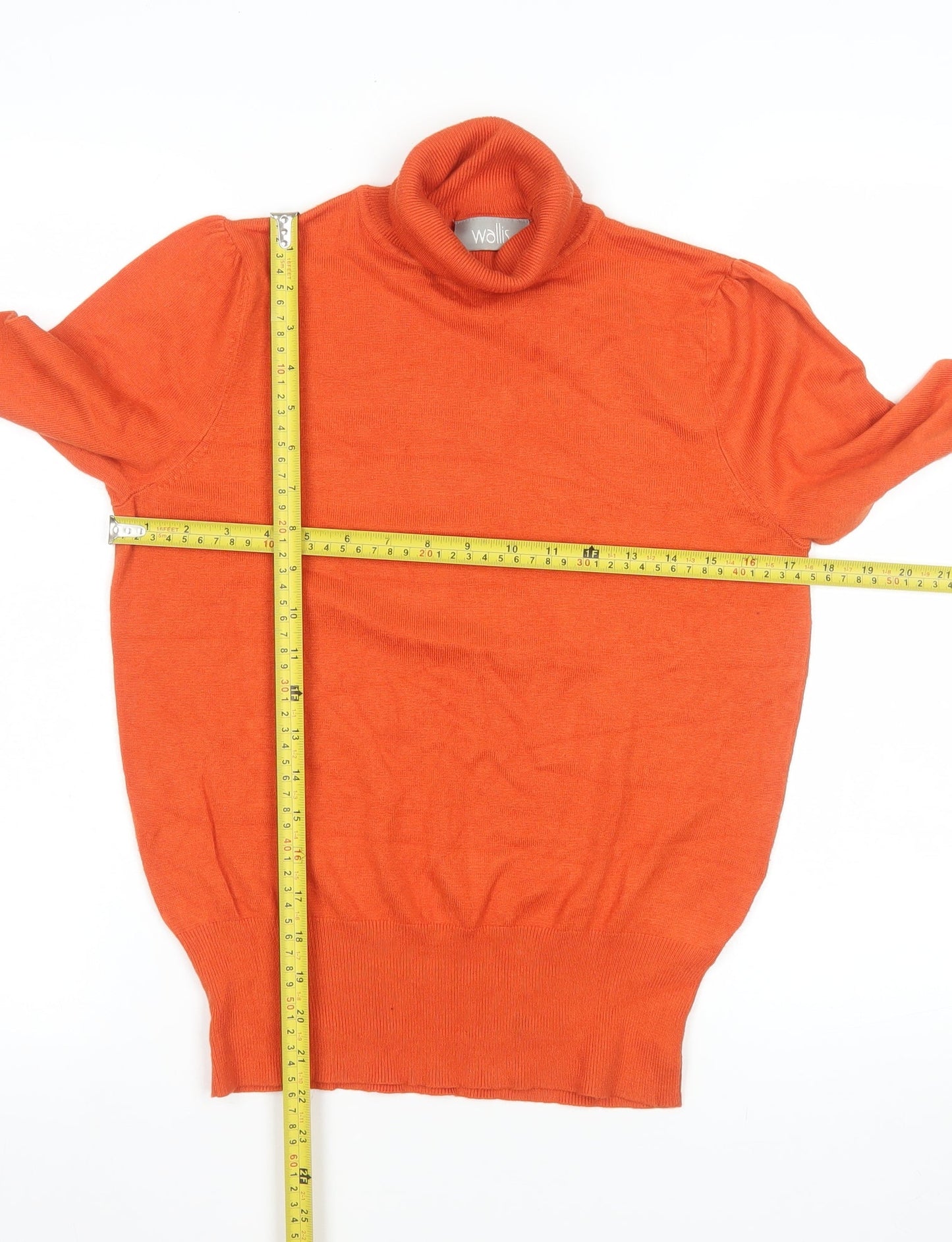 Wallis Women’s Orange Roll Neck Knit Jumper Size 12