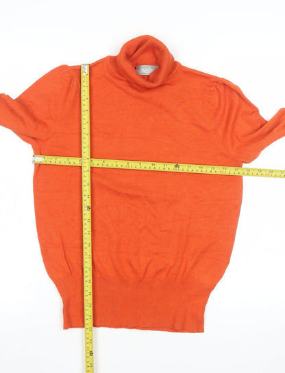 Wallis Women’s Orange Roll Neck Knit Jumper Size 12