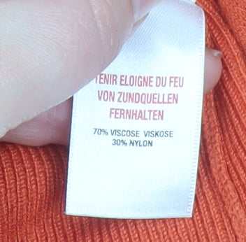 Wallis Women’s Orange Roll Neck Knit Jumper Size 12