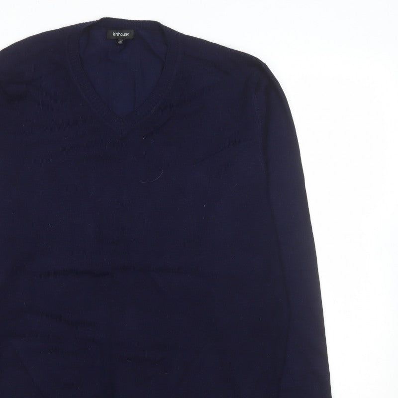 Knithouse Men’s Blue 2XL V-Neck Pullover Jumper
