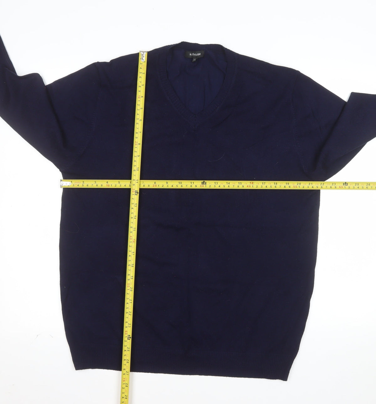 Knithouse Men’s Blue 2XL V-Neck Pullover Jumper