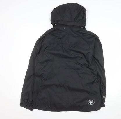 Wetskins Men's Black Waterproof Hooded Rain Jacket M