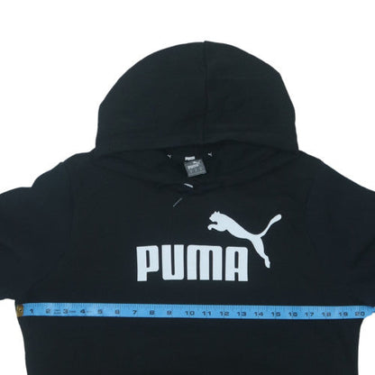 Puma Women Black Medium Pullover Hoodie with Logo