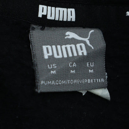 Puma Women Black Medium Pullover Hoodie with Logo