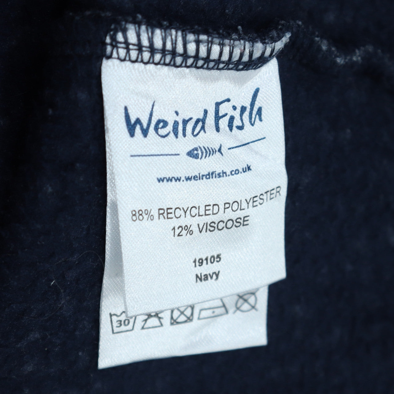 Weird Fish Men's Blue Full Zip Fleece Jacket Size S Outdoor Casual