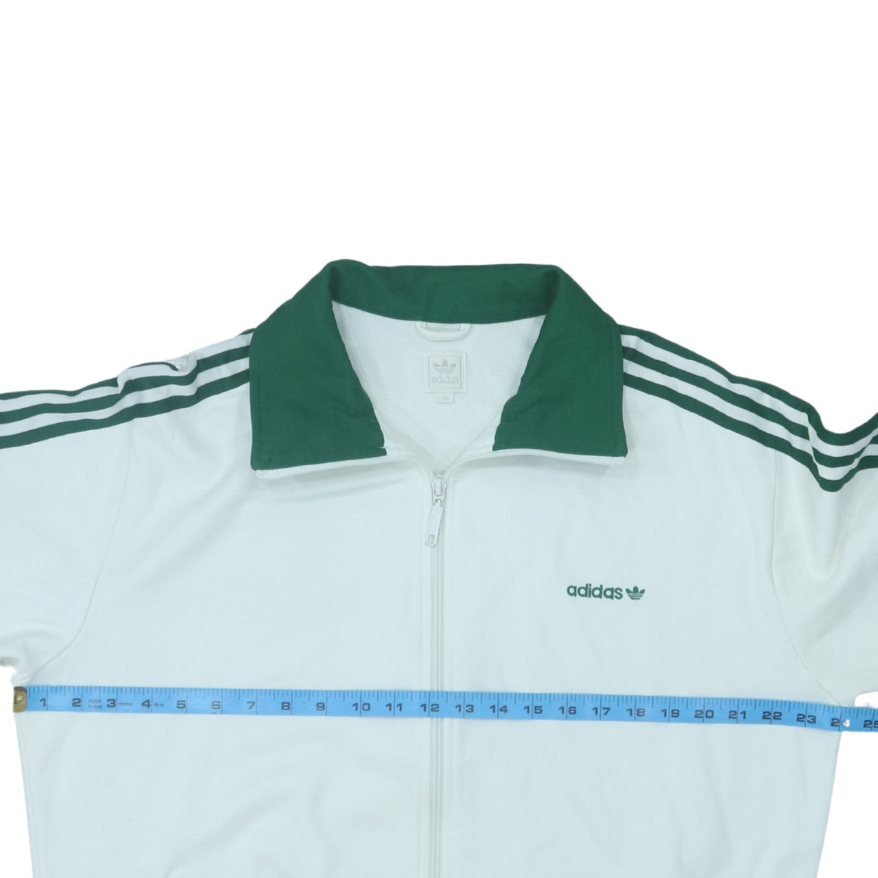 Adidas Men's White Green XL Track Jacket Full Zip Sportswear