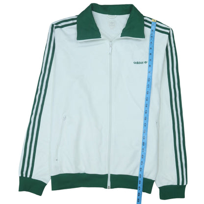 Adidas Men's White Green XL Track Jacket Full Zip Sportswear