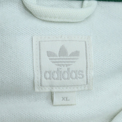 Adidas Men's White Green XL Track Jacket Full Zip Sportswear