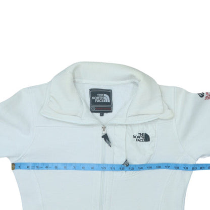 The North Face Womens White Fleece Basic Jacket L Full Zip Summit Series