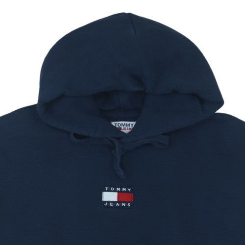 Tommy Jeans Men's Blue XL Pullover Hoodie Classic Logo Fleece