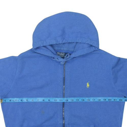 Ralph Lauren Men’s Blue Full Zip Hoodie Size M Logo Cotton Blend