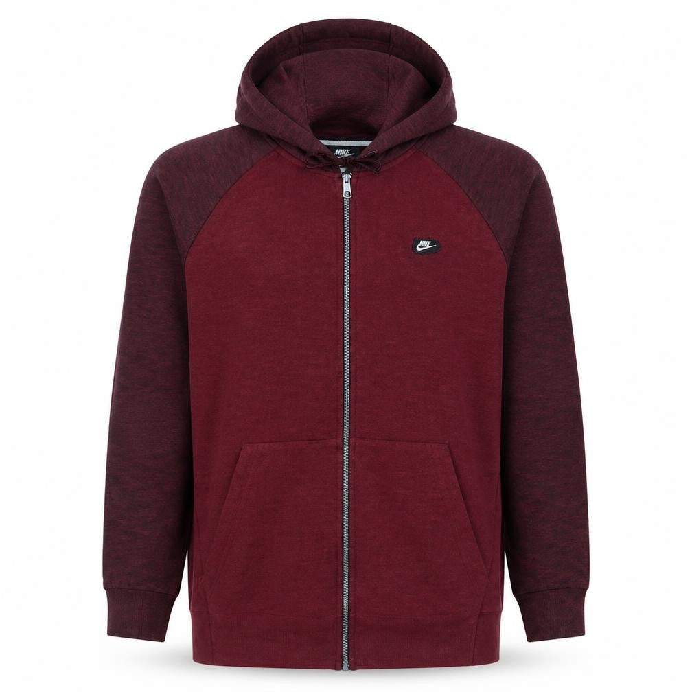Nike Men's Red Full Zip Hoodie Size L Regular Fit Sportswear