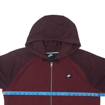 Nike Men's Red Full Zip Hoodie Size L Regular Fit Sportswear