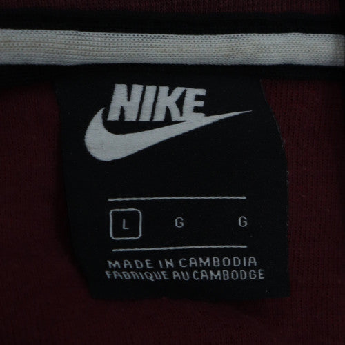 Nike Men's Red Full Zip Hoodie Size L Regular Fit Sportswear