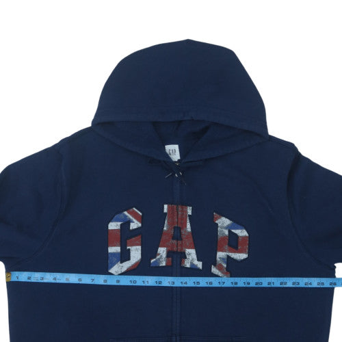 GAP Men's Blue Full Zip Hoodie XL Fleece Graphic Patriotic Logo