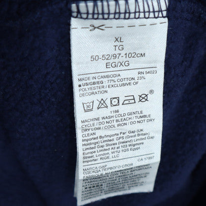 GAP Men's Blue Full Zip Hoodie XL Fleece Graphic Patriotic Logo