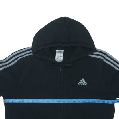 Adidas Men’s Black Full Zip Hoodie M Regular Fit Fleece Sweatshirt
