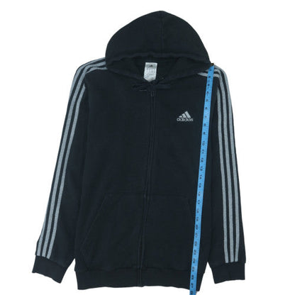 Adidas Men’s Black Full Zip Hoodie M Regular Fit Fleece Sweatshirt