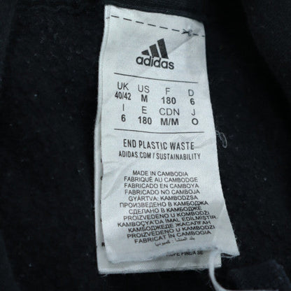Adidas Men’s Black Full Zip Hoodie M Regular Fit Fleece Sweatshirt