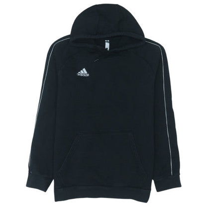 Adidas Mens Black Pullover Hoodie Size L Sports Fleece Sweatshirt