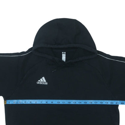 Adidas Mens Black Pullover Hoodie Size L Sports Fleece Sweatshirt