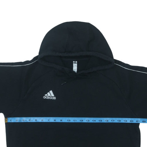 Adidas Mens Black Pullover Hoodie Size L Sports Fleece Sweatshirt