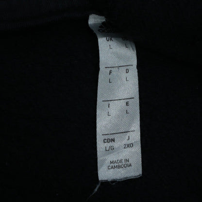 Adidas Mens Black Pullover Hoodie Size L Sports Fleece Sweatshirt