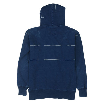 Adidas Men Blue Pullover Hoodie Small Logo Sports Cotton Sweatshirt