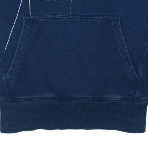 Adidas Men Blue Pullover Hoodie Small Logo Sports Cotton Sweatshirt