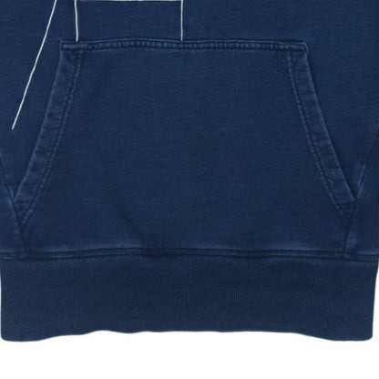 Adidas Men Blue Pullover Hoodie Small Logo Sports Cotton Sweatshirt