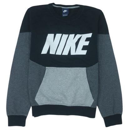 Nike Men's Black Grey Pullover Sweatshirt Size S Logo Graphic