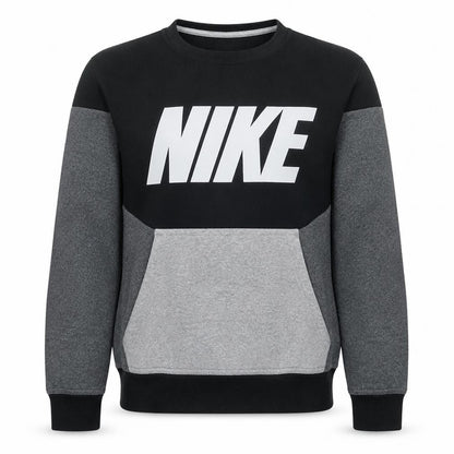 Nike Men's Black Grey Pullover Sweatshirt Size S Logo Graphic