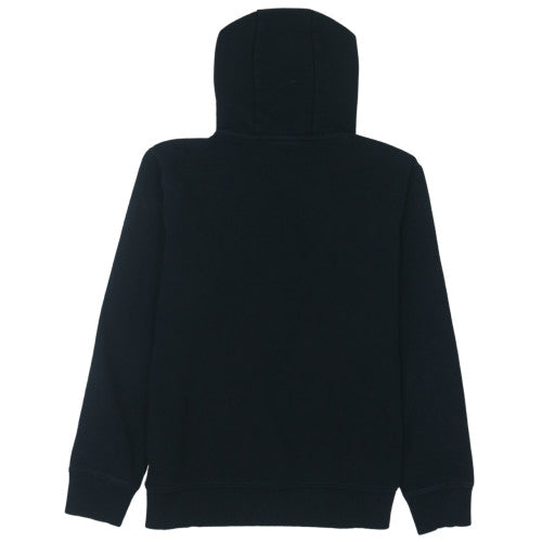 Napapijri Men’s Black Pullover Hoodie Size L Fleece Logo Sweatshirt