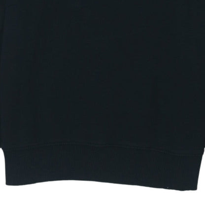 Napapijri Men’s Black Pullover Hoodie Size L Fleece Logo Sweatshirt