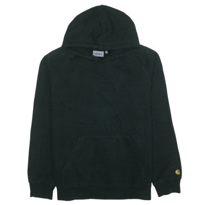 Carhartt Men's Black Pullover Hoodie L Fleece Logo Sweatshirt