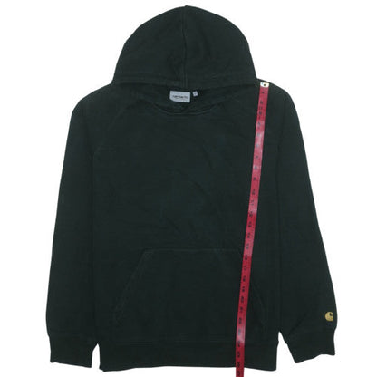 Carhartt Men's Black Pullover Hoodie L Fleece Logo Sweatshirt