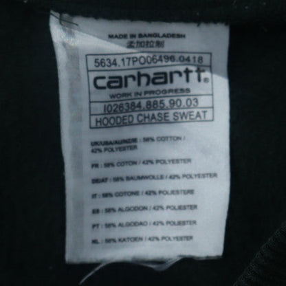 Carhartt Men's Black Pullover Hoodie L Fleece Logo Sweatshirt